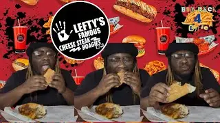 Eating Lefty's Cheesesteak Sandwich!!!!