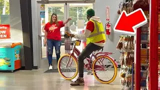 Riding a Bicycle at Work Prank! (FIRST DAY)