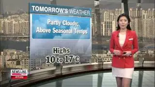 Weather:Cold Snap out of Sight by the afternoon 날씨: 꽃샘 추위 오후에 물러감