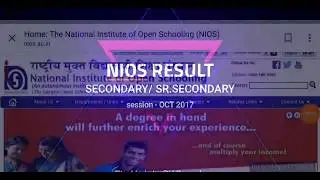 NIOS SECONDARY/ SR.SECONDARY RESULT