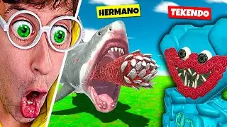 HUGGY WUGGY vs MEGALODON🦖!! (Batalla por Equipos vs NOVIA) | Animal Battle Simulator TEKENDO