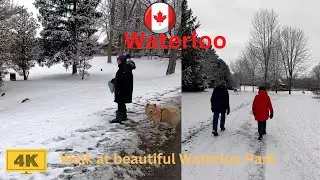 Walking Tour Waterloo Park After Snow Fall 4K || Virtual Tour Snow Fall at Waterloo Park Canada