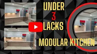 big size modular kitchen in acrylic under 3 lacks fully functional cabinet #modularkitchendesign