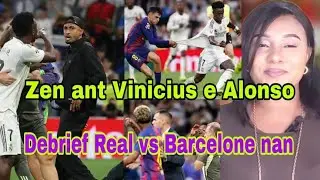 Vinicius f&egrave; k&ograve;l&egrave; sou Alonso. Vr&egrave; rezon an.Real Madrid bat Barcelone 2-1. Tout sak pase nan match la