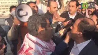 معتصمون أمام النواب يرفضون مشاركة النائب نضال الحياري فعاليتهم
