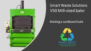 Smart Waste Solutions V50 Hydraulic Baler - making a cardboard bale