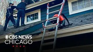 Chesterton firefighters perform roof rescue before cleaning man's gutters