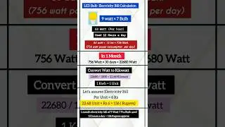 Led Bulb Electricity bill calculation | 1 month electricity bill calcuate #electricalwork #shorts