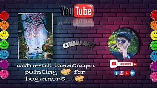 Easy waterfall lendscape painting for beeginners #artwork #beatiful #drawing #stepbystep #chinu art