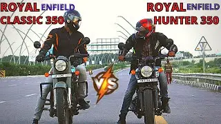 Royal Enfield Hunter 350 vs Royal Enfield Classic 350 Drag Race