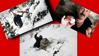 KAR ALTINDA LAHANA ARAMAK/YİRMAĞA GİDİYRUM /TAVUKLARA SESLENDİRME YAPTIK 😀