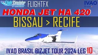 Live! Flight✈️🇬🇼 Bissau to 🇧🇷 Recife|IVAO BR BIZJET TOUR LEG 10|FlightFX HondaJet HA420 MSFS