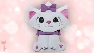 Gấp ch&uacute; m&egrave;o điều đ&agrave; dễ thương - Origami Cat (M&egrave;o Origami)