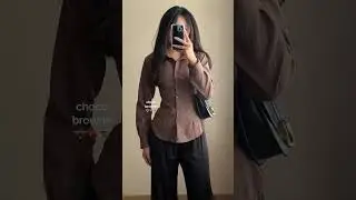 choco brown ☕️ #fittedtop #fittedshirt #kemejafitted #atasanfitted #stripeshirt #lavee
