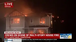 Crews responding to multi-story house fire in Hampstead