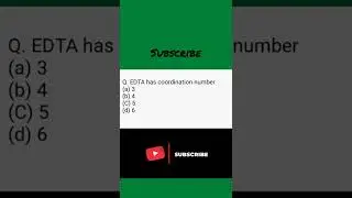 EDTA has coordination number