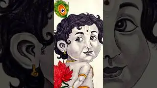 Krishna ji sketch drawing // Aura #art #drawing #sketch #krishna #shorts