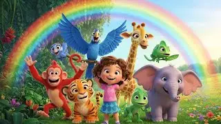 Kids Bedtime Story: Mia's Magical Rainbow Jungle Adventure 🌈🐘✨ | Happy Ending Poem for Kids