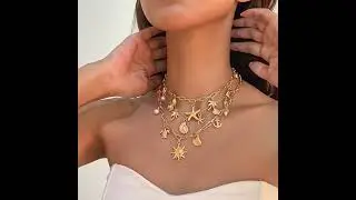 Ocean style mermaid shell layered niche necklace