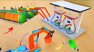 DIY Mini Petrol Pump | Tractor Jcb Petrol Tank Construction | Science Project @Make_Toys 