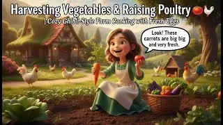 Harvesting Vegetables & Raising Poultry 🍅🐔 | Cozy Ghibli-Style Farm Cooking with Fresh Eggs