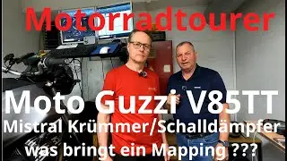 Motorradtourer - Moto Guzzi V85TT mit Mistral Kr&uuml;mmeranlage und Schalld&auml;mpfer - besserer Motorlauf ?