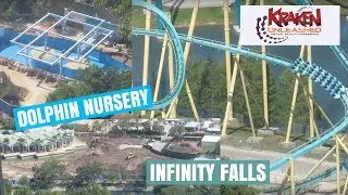 Kraken Unleashed Testing, Dolphin Nursery & Infinity Falls Construction Update from SeaWorld Orlando