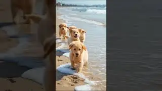 Adorable Puppies Running on the Beach! 🌊🐶 &ndash; Pure Joy in Motion!