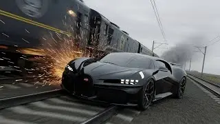 Bugatti La Voiture Noire vs TRAIN Crash! Full Destruction Test 😱