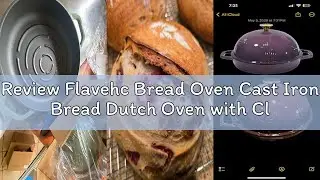 Review Flavehc Bread Oven Cast Iron Bread Dutch Oven with Cloche Lid for Bread Baking Darkcyan Ename
