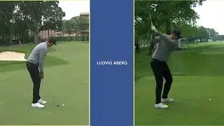 Ludvig Aberg Golf Swing Slow Motion Split Screen