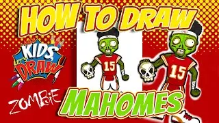 How to Draw a Patrick Mahomes ZOMBIE for Kids - Kansas City Chiefs Football