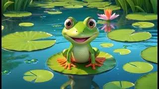 Five Little Frogs Jumping on Lilypads | Fun Counting Song for Kids | Playful Pond Adventure Rhyme
