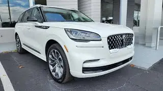 2023 Lincoln Aviator Grand Touring in Pristine White color with Ebony Leather