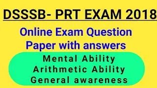 Assistant primary teacher online Exam paper 2018 DSSSB ll Maths & reasoning
