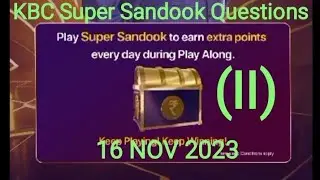 KBC Super Sandook Questions // 16 NOV 2023