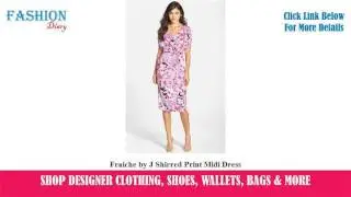 ★★★ Fraiche by J Shirred Print Midi Dress ★★★