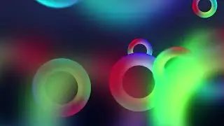 Colorful neon circles falling down / LOOP / 4K