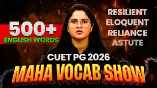 500 important English Words for CUET PG & MBA 2026 | 4+ Hour Revision Class | October Vocab Marathon