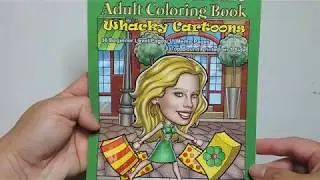 6 27 17 Mini travel size Adult coloring book Whacky Cartoons by Jess Perna