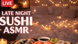 Woke Up Hungry&hellip; Live Sushi Eating ASMR 🌙🍣 (Late Night)