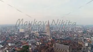 Antwerp, Belgium. Panorama overlooking the Cathedral of Our Lady (Antwerp). Historical center of Ant