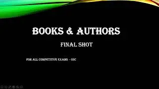 Books & Authors GK | Most Important for SSC, PCS, Railway | Static GK Revision// #peakstudy