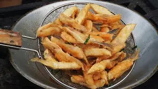 Yummy Deep Fry Salmon Fin With Salad | Salmon Fin Recipe | Tasty Food