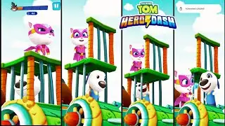 Talking tom Hero dash- Angela defeat Boss Rescue Hank (ios, android gameplay)