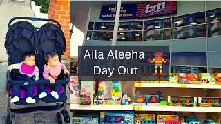 Aila Aleeha Day's Out - Toy Shopping At B&M - Beautiful Weather - UK Lifestyle With Twins