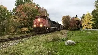 FALL COLOURS/SWEET LASHUP! CN 2522 leading 406W through Rothesay New Brunswick!