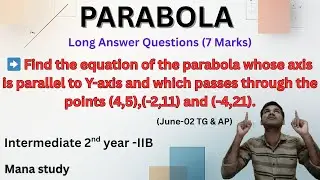 Equation of Parabola Passing Through Three Points | Axis Parallel to Y-Axis | Inter 2nd Year Maths