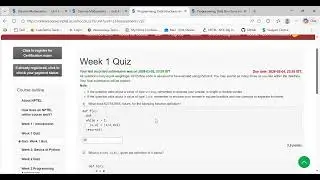 Programming, Data Structures And Algorithms Using Python – Week 1 & 2 Quiz Solutions