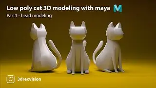 How to make low poly cat 3D modeling with maya - Part1 lofi hip hop house music blender